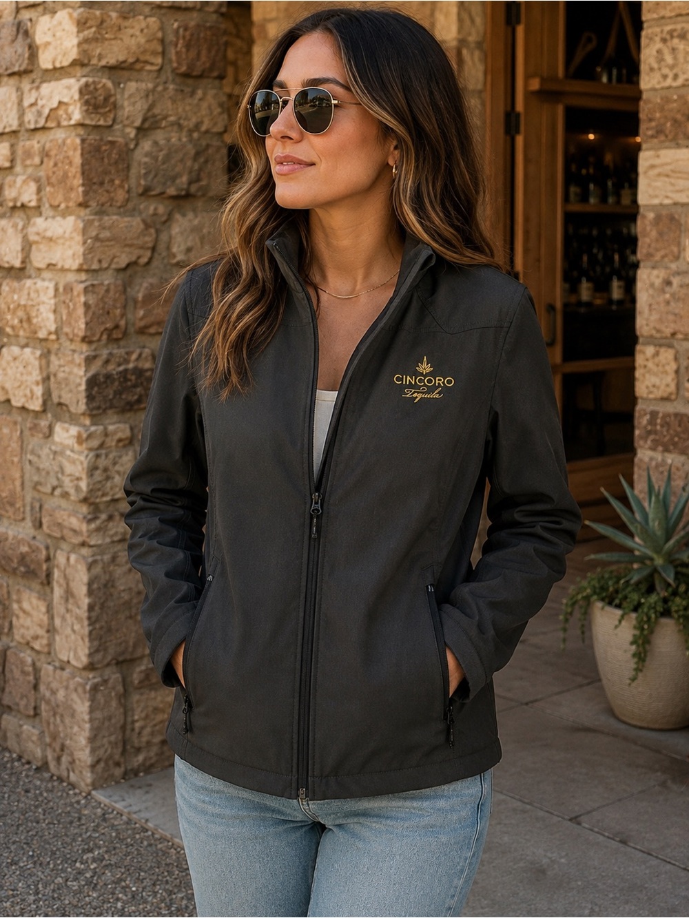 Cincoro Tequila Stormtech Women’s Jacket XL Carbon Heather NWT